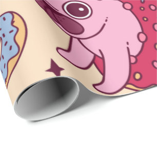 Niedlicher Mops Donut Einhornwaschpapier Geschenkpapier