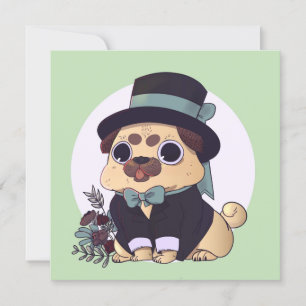 Niedlicher Mops Einladung