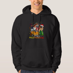 Niedlicher Mops Frohe Hallothanksmas Halloween Tha Hoodie