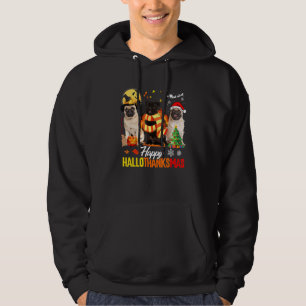 Niedlicher Mops Frohe Hallothanksmas Halloween Tha Hoodie