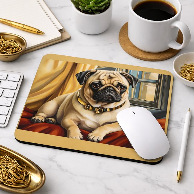Niedlicher Mops für Hundeliebhaber Mousepad (Von Creator hochgeladen)