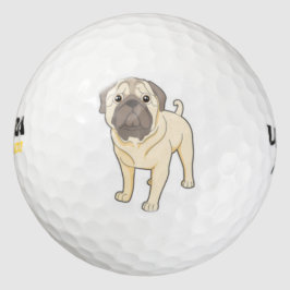 niedlicher Mops Golfball