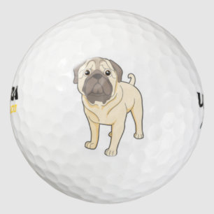 niedlicher Mops Golfball