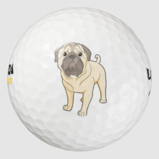 niedlicher Mops Golfball