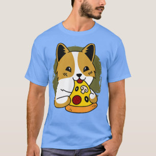 Niedlicher Mops Graphic Pizza Lover Eating Italian T-Shirt