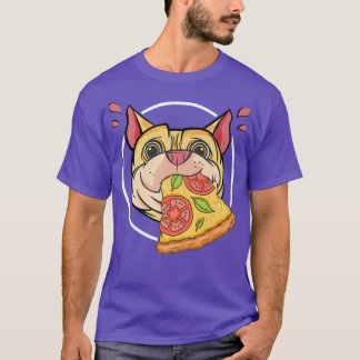 Niedlicher Mops Graphic Pizza Lover Eating Italian T-Shirt