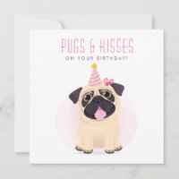 Niedlicher Mops Happy Birthday Card