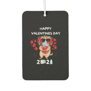 Niedlicher Mops Herzgefühl Maske Happy Valentinsta Autolufterfrischer
