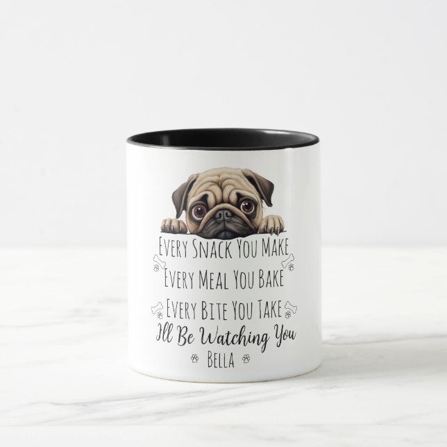 Niedlicher Mops Hund Funny Custom Tasse (Zentrum)