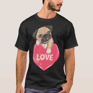 Niedlicher Mops Hund mit Liebe Herz Classic T - Sh T-Shirt