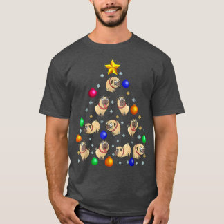 Niedlicher Mops Hund Weihnachtsbaum Ornament Mops T-Shirt