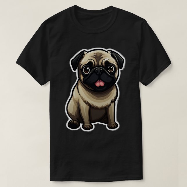 Niedlicher Mops Hunde Möpsen 3 T-Shirt (Design vorne)