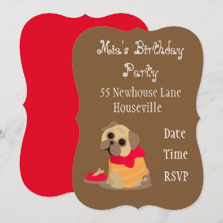 Niedlicher Mops Hundeliebhaber Party Einladung