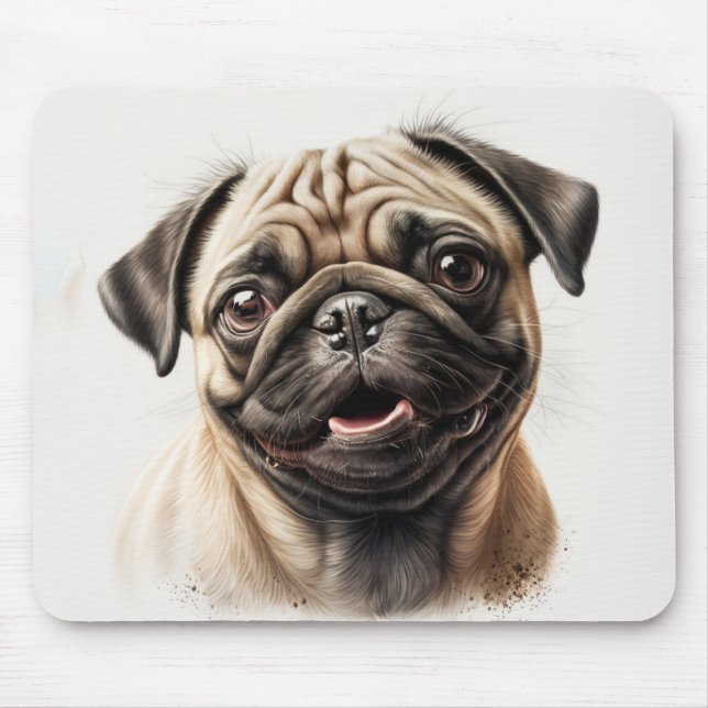 Niedlicher Mops kühlt Beste Hunde-Mama je Mousepad (Vorne)