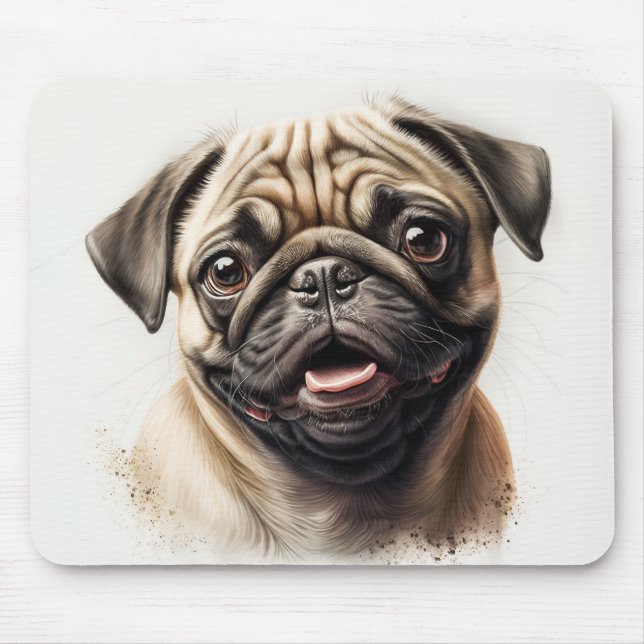 Niedlicher Mops kühlt Beste Hunde-Mama je Mousepad (Vorne)