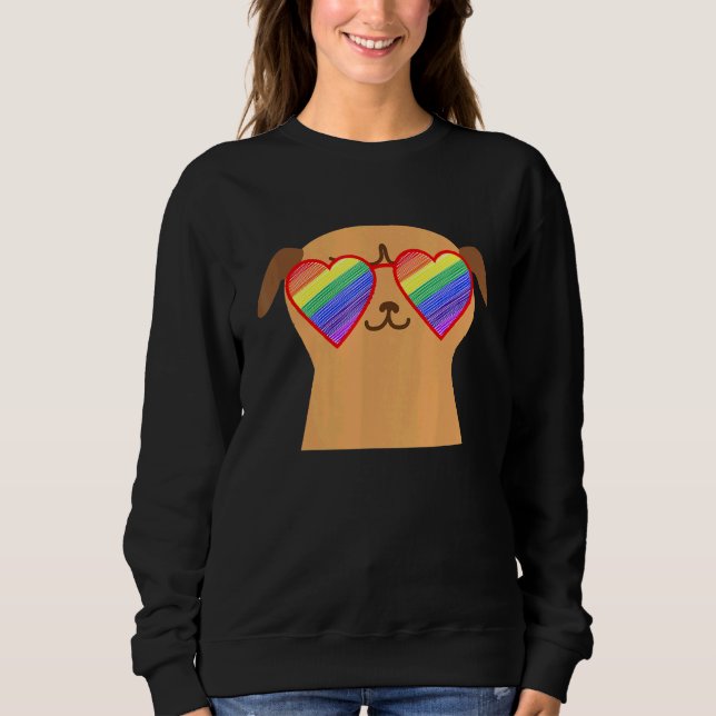 Niedlicher Mops Lgbtq Pride Stuff Teens Rainbow Su Sweatshirt (Vorderseite)