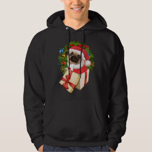 Niedlicher Mops Lounge Weihnachten Hoodie
