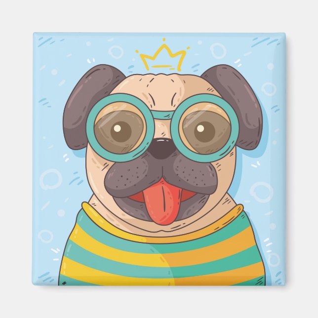 Niedlicher Mops Magnet (Vorne)