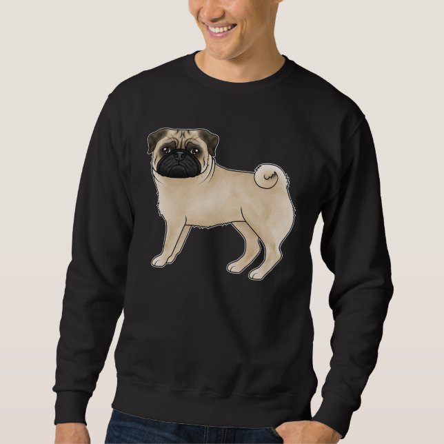 Niedlicher Mops mit feinem Gesicht, Dog Mops Hunde Sweatshirt (Vorderseite)