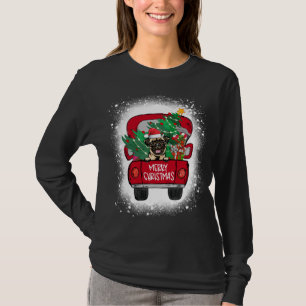 Niedlicher Mops Red Truck Frohe Weihnachten geblei T-Shirt