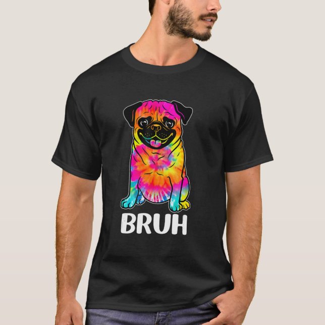 Niedlicher Mops sagt Bruh Funny Dog Character Gefä T-Shirt (Vorderseite)