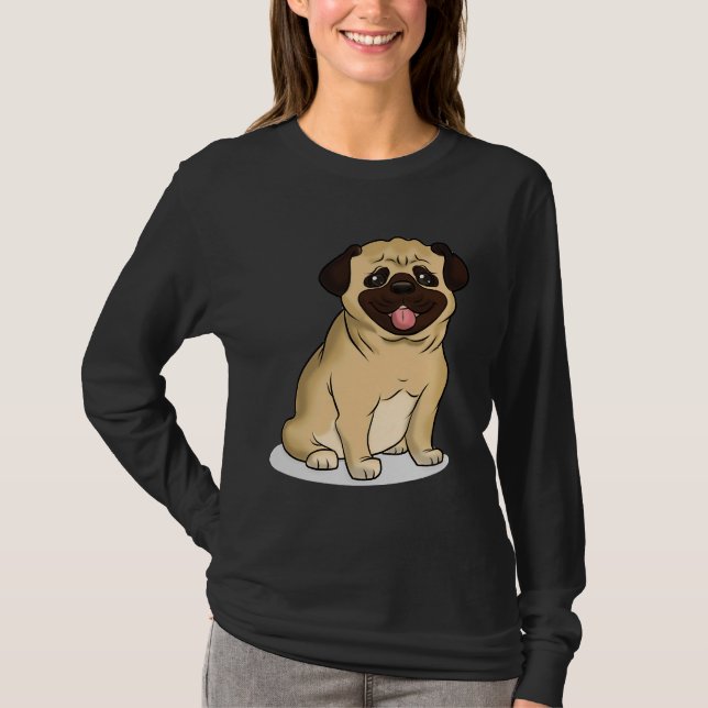 Niedlicher Mops Sticker Design Classic T - Shirt 8 (Vorderseite)