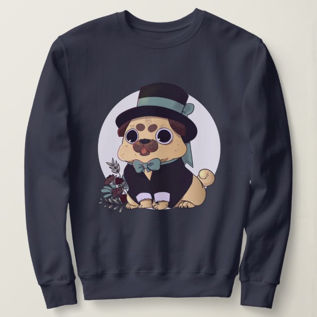 Niedlicher Mops Sweatshirt (Design vorne)