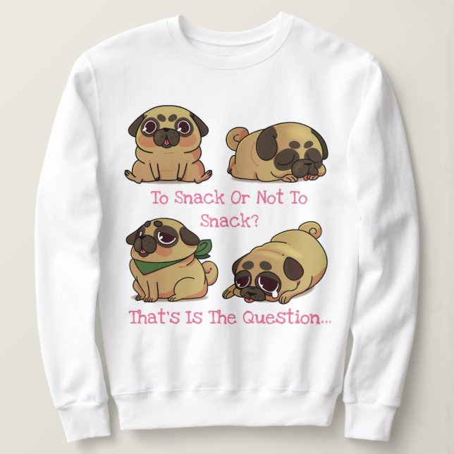 Niedlicher Mops Sweatshirt (Design vorne)