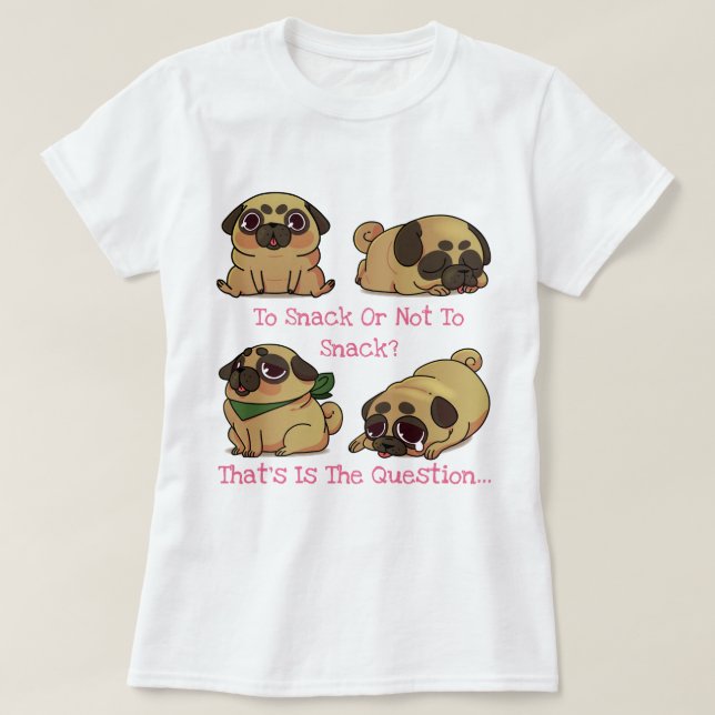 Niedlicher Mops T-Shirt (Design vorne)