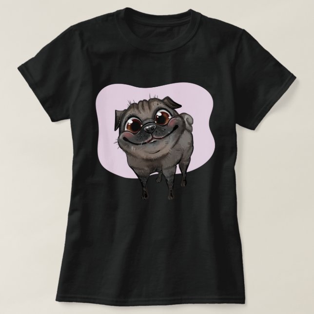 Niedlicher Mops T - Shirt (Design vorne)