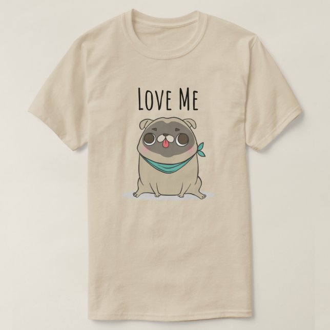 Niedlicher Mops T - Shirt (Design vorne)