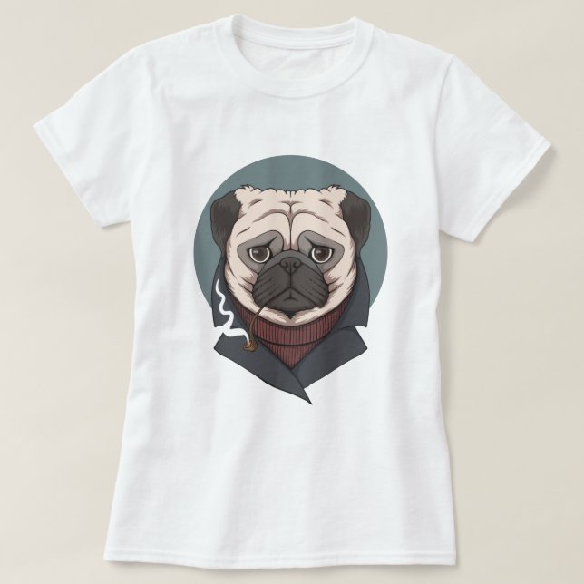 Niedlicher Mops T - Shirt (Design vorne)