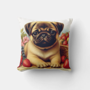 Niedlicher Mops Vintage Malerei Kissen