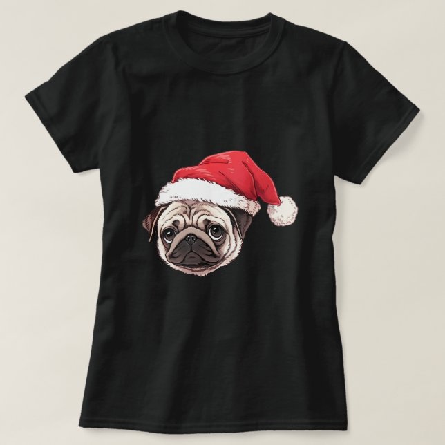 Niedlicher Mops Weihnachtsjungs Jungen Dog xmasse  T-Shirt (Design vorne)