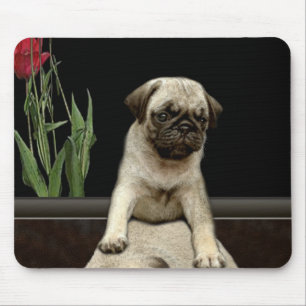 Niedlicher Mops Welpe Dog Liebhaber Geschenkserie Mousepad
