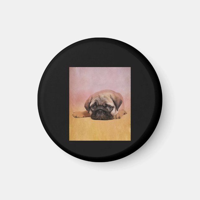 Niedlicher Mops Welpe | Mops Dog Lovers Gift Magnet (Vorne)