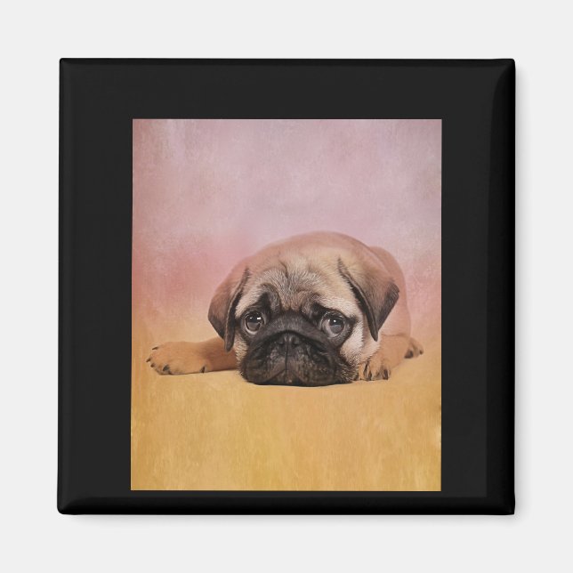 Niedlicher Mops Welpe | Mops Dog Lovers Gift Magnet (Vorne)