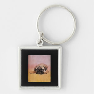 Niedlicher Mops Welpe Mops Dog Lovers Gift Schlüsselanhänger