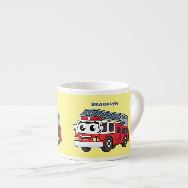 Niedlicher Motor Cartoon Espressotasse (Vorderseite Rechts)