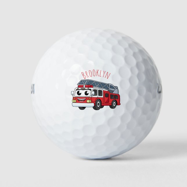 Niedlicher Motor Cartoon Golfball (Vorderseite)