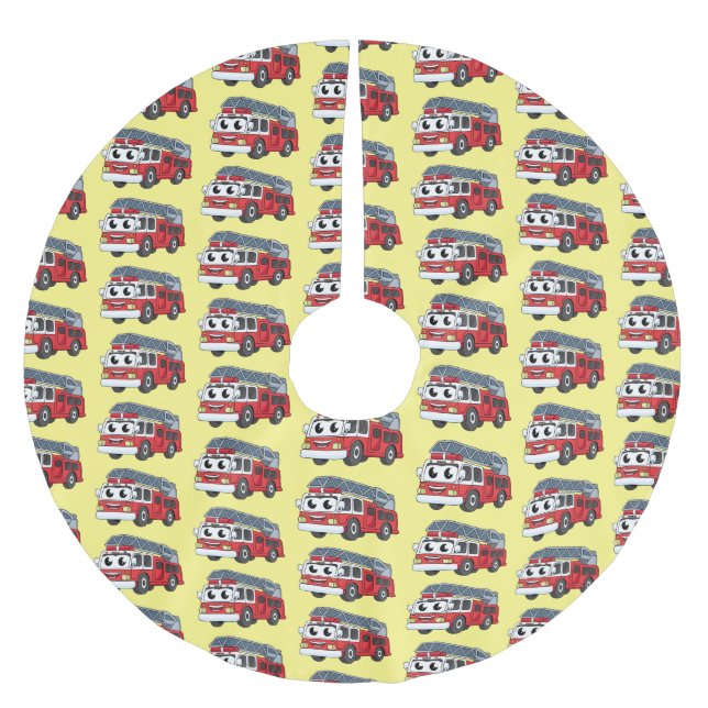 Niedlicher Motor Cartoon Polyester Weihnachtsbaumdecke (Vorderseite)