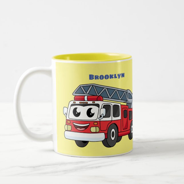 Niedlicher Motor Cartoon Zweifarbige Tasse (Links)