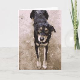 Niedlicher Muddy und Nasshund, braun und schwarz Karte