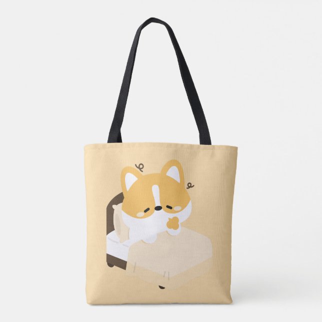 Niedlicher müder Corgi (Rückseite)