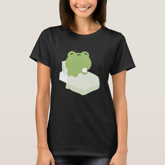 Niedlicher müder Frosch  T-Shirt (Vorderseite)