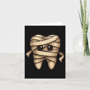 Niedlicher Mummy Tooth Dentist Spooky Halloween Za Karte
