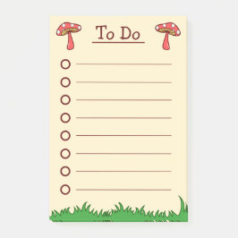 Niedlicher Mushroom-Aufzug zu tun Post-it Klebezettel
