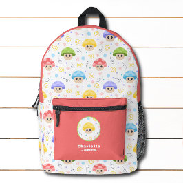 Niedlicher Mushroom Kinder Cartoon Personalisierte Bedruckter Rucksack