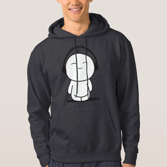 Niedlicher Musik-Cartoon - Kopfhörer Hoodie (Vorderseite)