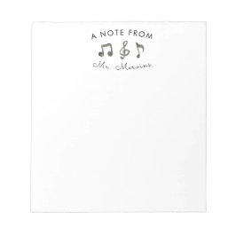 Niedlicher Musiklehrer stationäres Notizblock